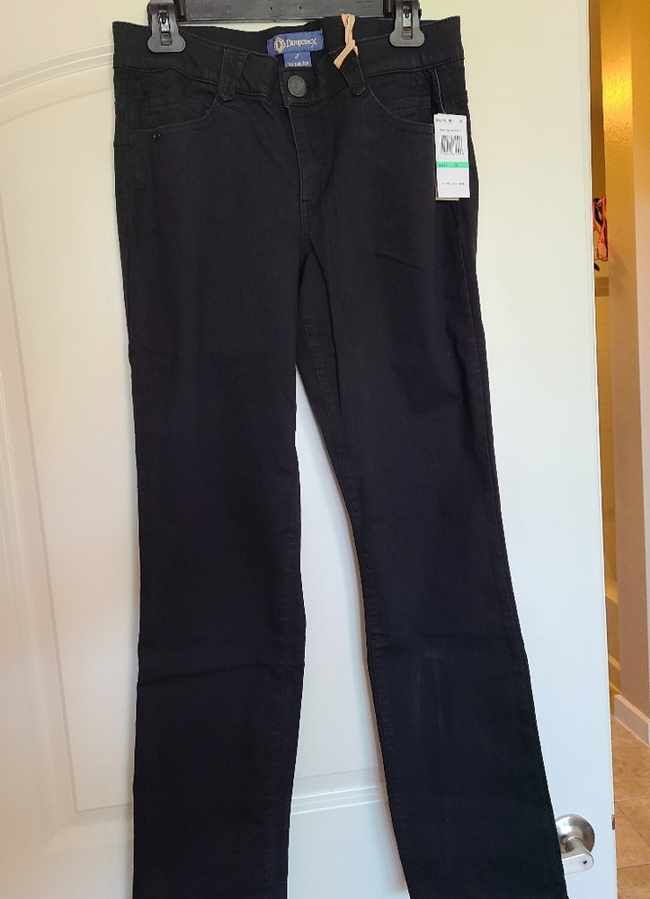 Stretch Black Denim "ab" solution Straight Leg